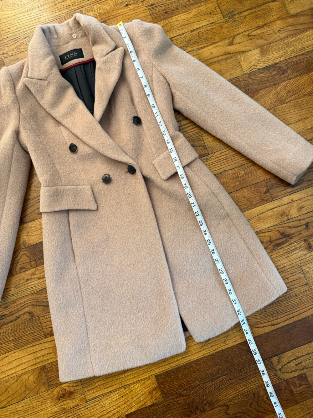 Kenneth Lynn Alpaca Wool Blend Double Breasted Camel Overcoat Size Small - Picture 11 of 16